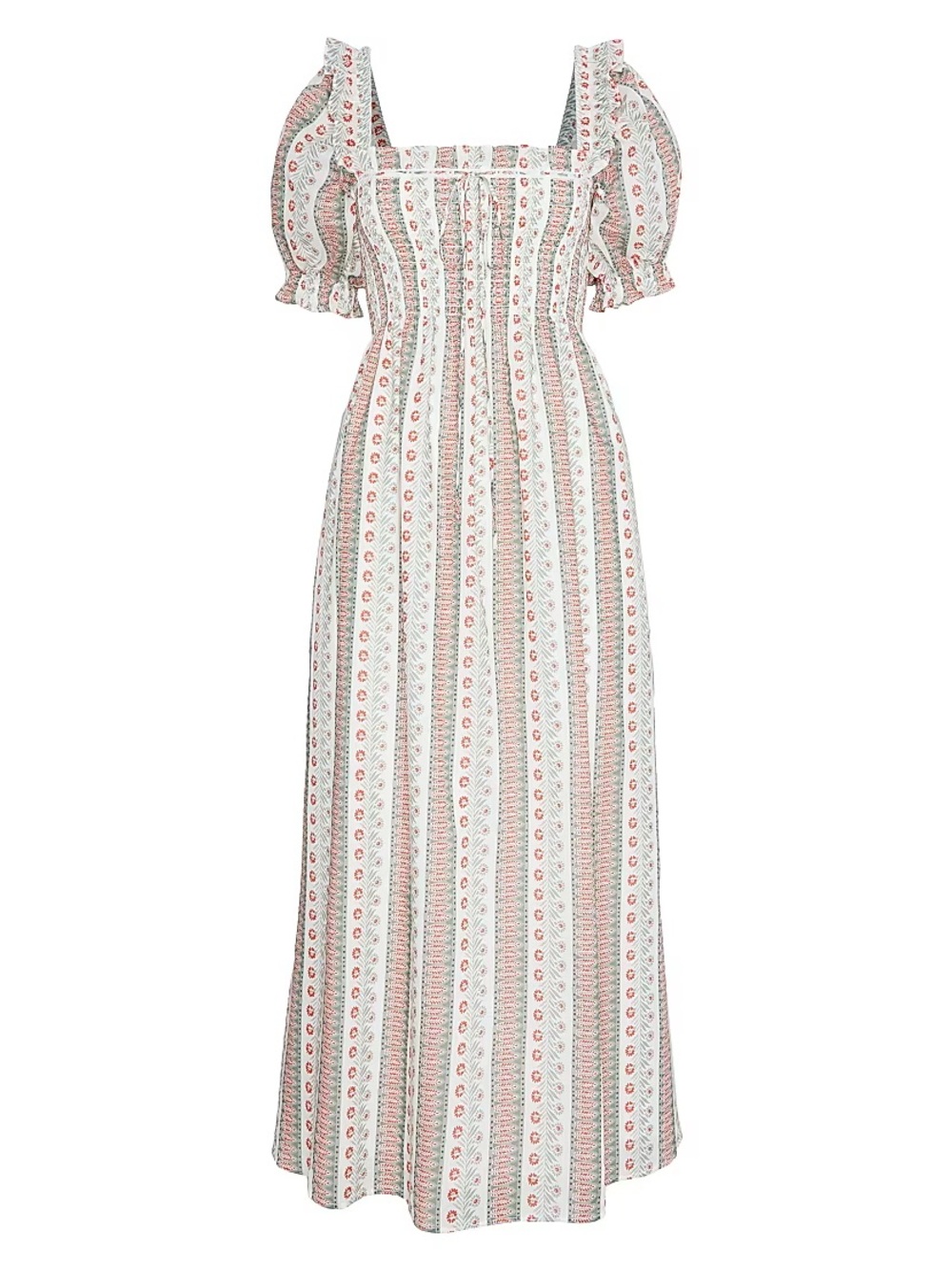 Hill House Scarlett Midi Nap Dress Cosmos Floral Stripe size Small NWT - Picture 2 of 6